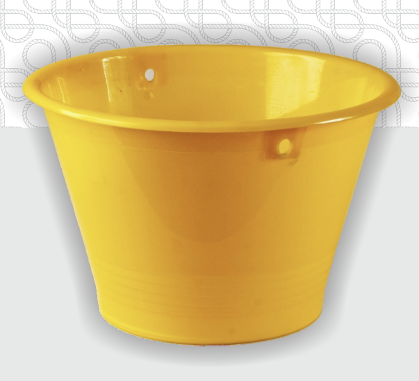Yellow plastic bucket